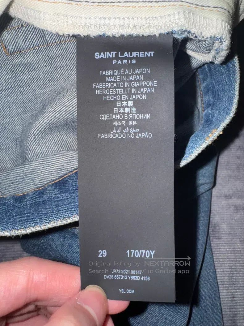Saint Laurent Paris Saint Laurent Paris Light Blue Slim Flare Denim Jeans with Size US 29 - 7 Thumbnail