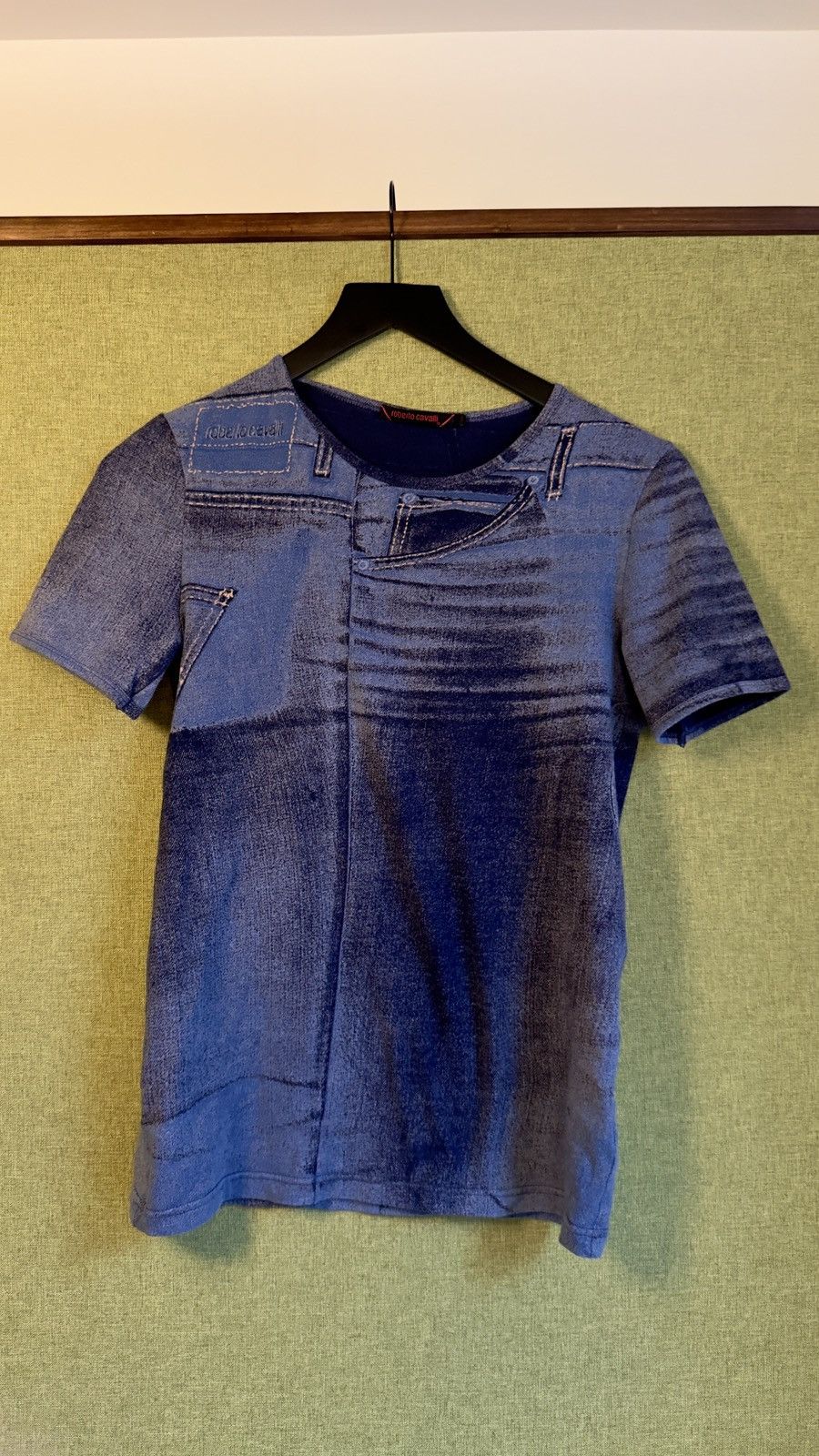 Roberto Cavalli Roberto Cavalli Denim Print tshirt womens Size S / US 4 / IT 40 - 1 Thumbnail