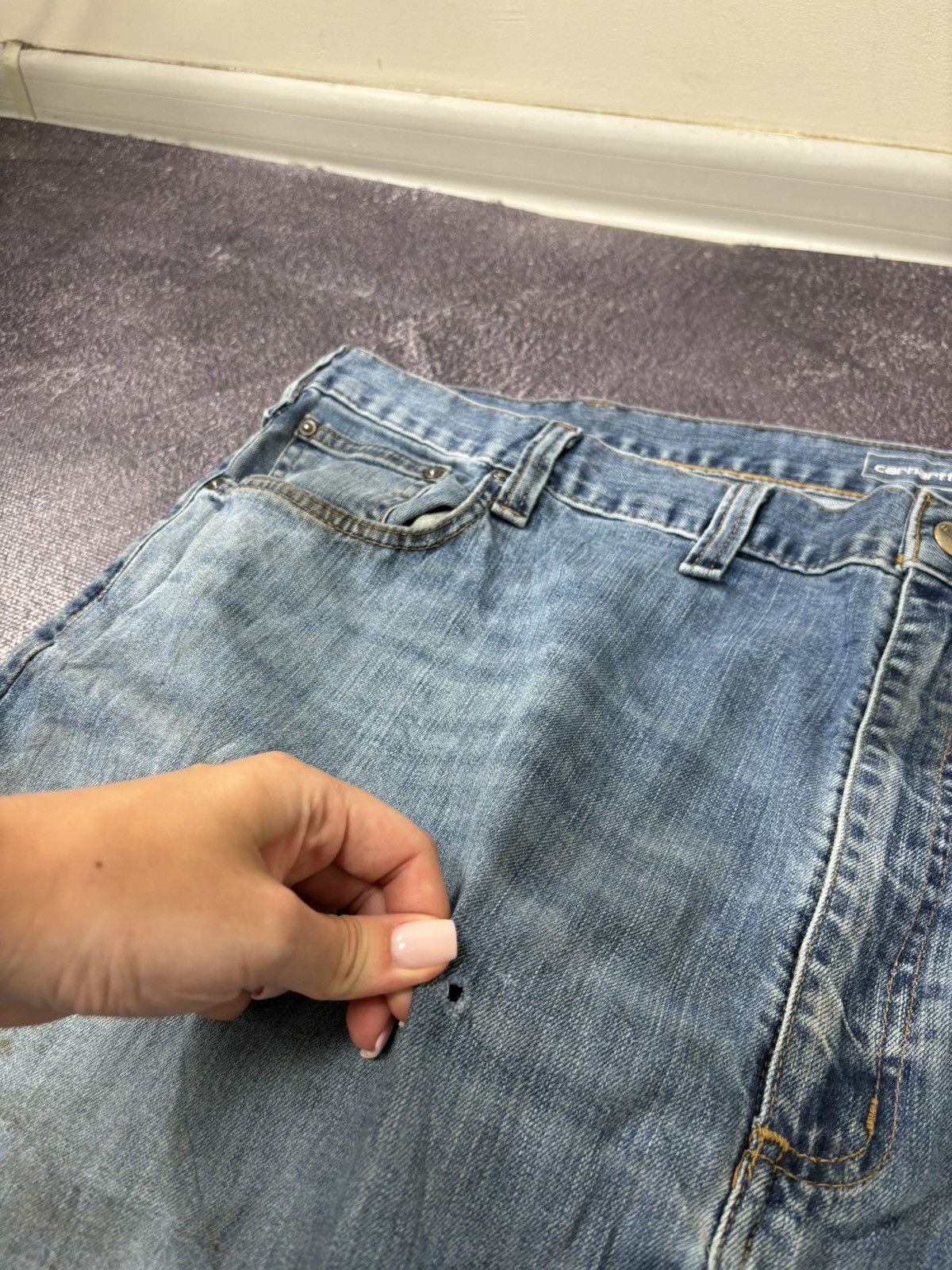 Carhartt Vintage Carhartt Y2K Distressed Denim Hype Skate Baggy Jeans Size US 44 / EU 60 - 12 Thumbnail