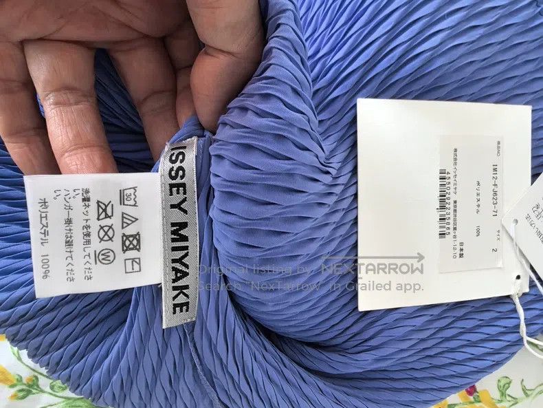 Issey Miyake Issey Miyake Blue-Purple Small Fish Scale Long Sleeve Top Size M / US 6-8 / IT 42-44 - 4 Thumbnail