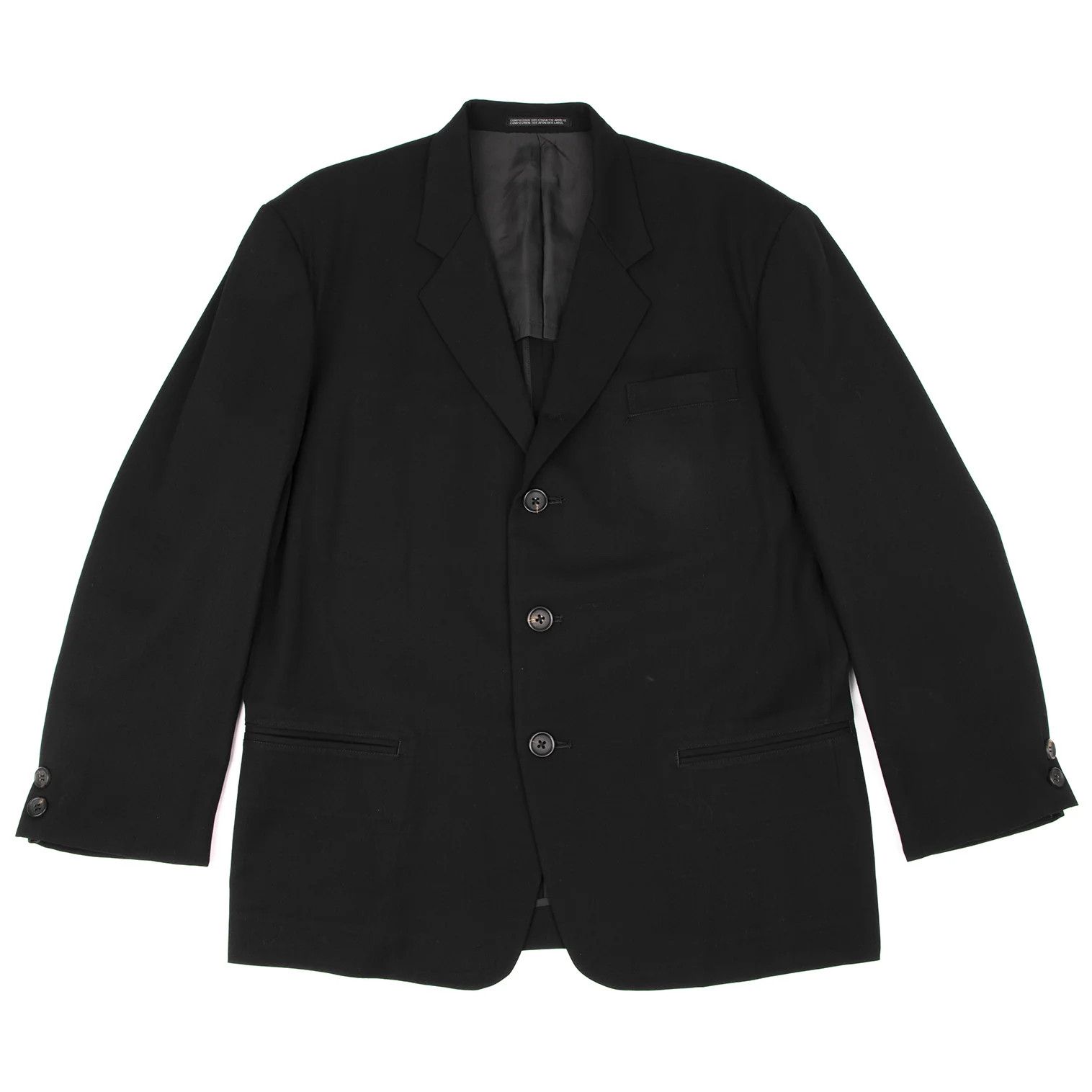 Yohji Yamamoto Yohji Yamamoto Wool Gabardine Blazer Black M Size US M / EU 48-50 / 2 - 1 Thumbnail