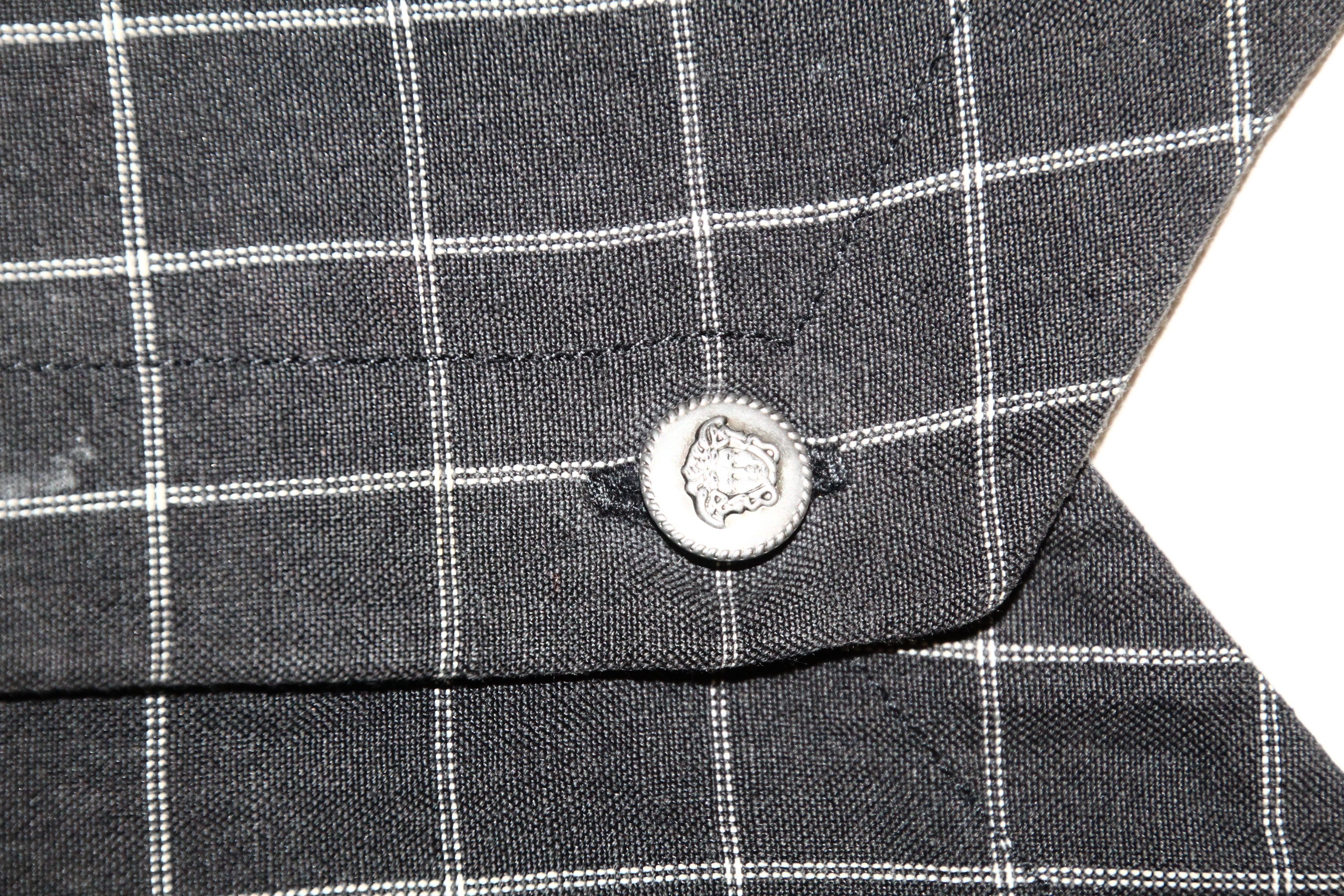 Versace Versace Jeans Couture linen cotton windowpane waistcoat Size US L / EU 52-54 / 3 - 7 Thumbnail