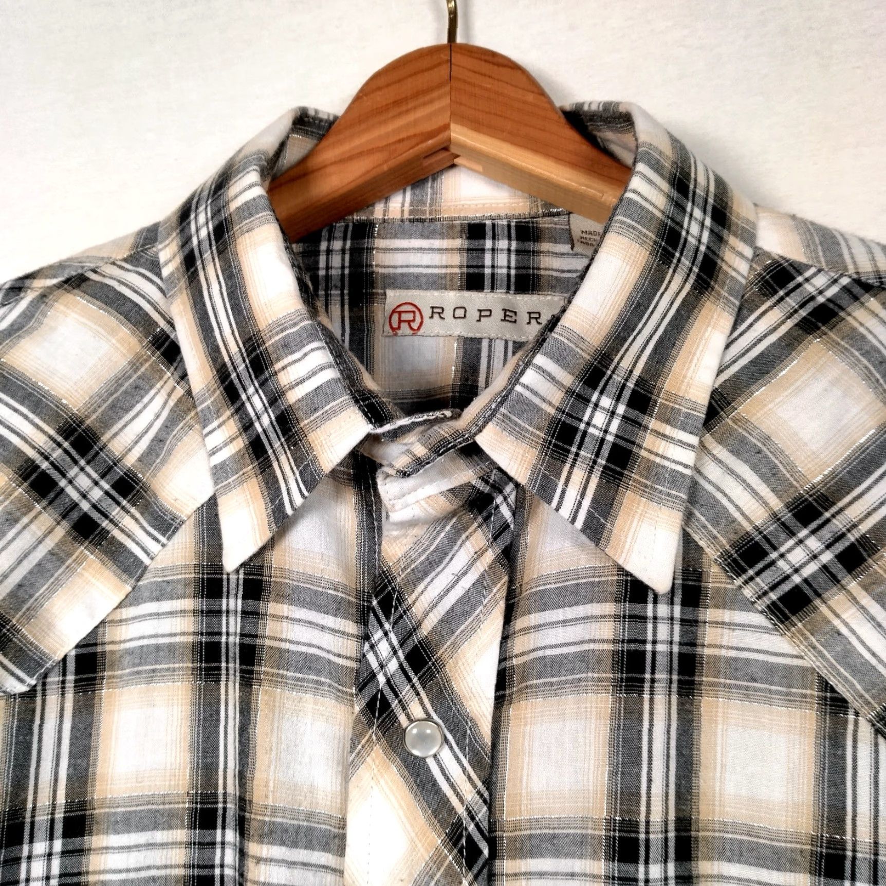 Roper Roper Western Shirt Men L Multicolor Plaid Snap Cowboy Rust Belted Metallic Accents Long Sleeve Button-Up Casual Workwear Filigreed? Size US L / EU 52-54 / 3 - 4 Thumbnail