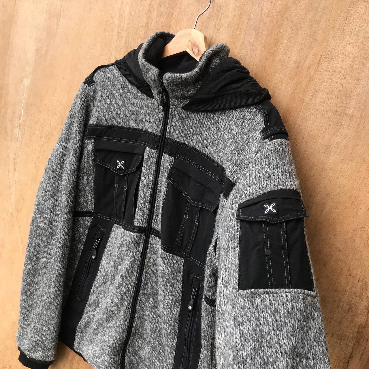 Japanese Brand MONTURA REMIX BIKER KNIT JACKET OUTDOOR JUMPER HOODIE Size US L / EU 52-54 / 3 - 5 Thumbnail