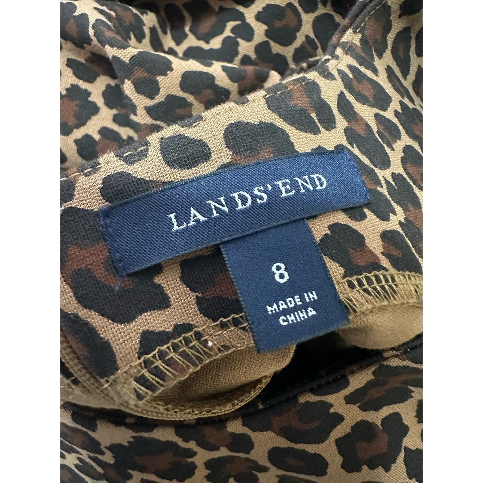Lands' End Lands’ End brown animal print sleeveless sheath Dress size 8 Size M / US 6-8 / IT 42-44 - 5 Thumbnail