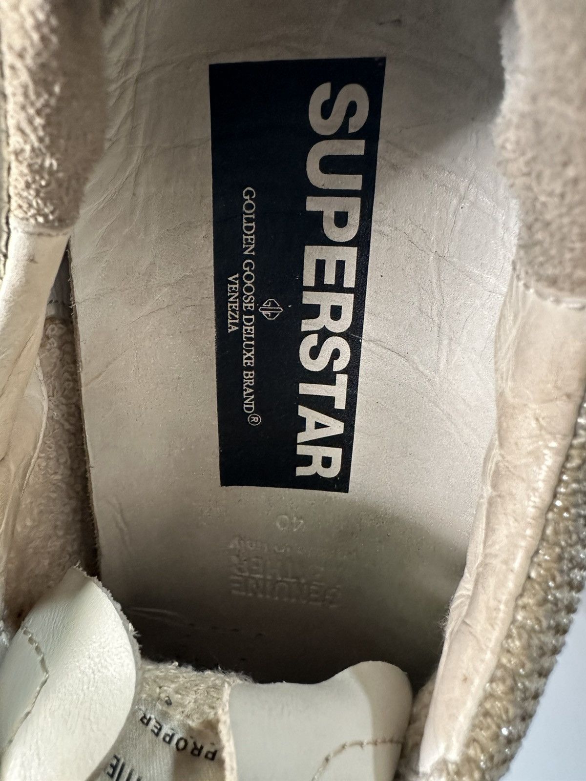 Golden Goose Golden Goose White Grey Leather Suede Superstar Sneaker Size US 7 / EU 40 - 7 Thumbnail