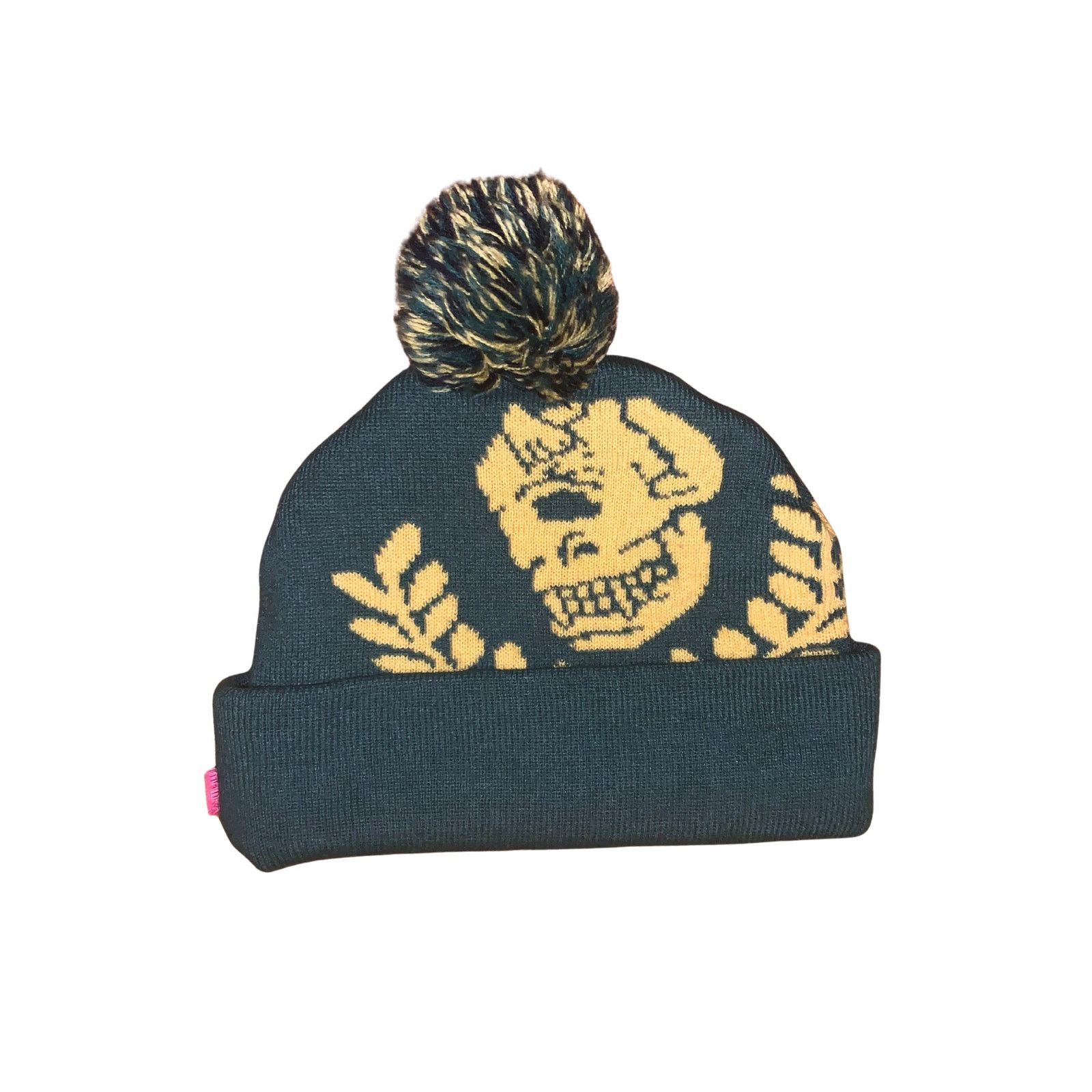 Mishka Mishka Green Puff Beanie Skull Logo | Y2K Gothic Streetwear Size ONE SIZE - 1 Thumbnail