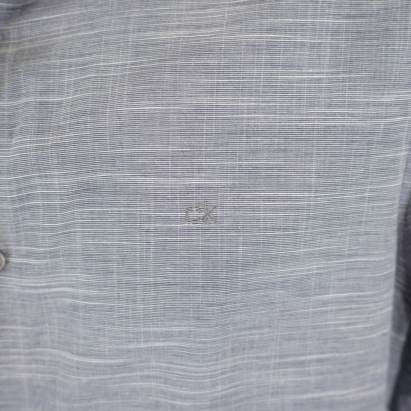 Calvin Klein Calvin Klein Medium Heather Gray Cotton Stretch Collared Dre Size US M / EU 48-50 / 2 - 3 Thumbnail
