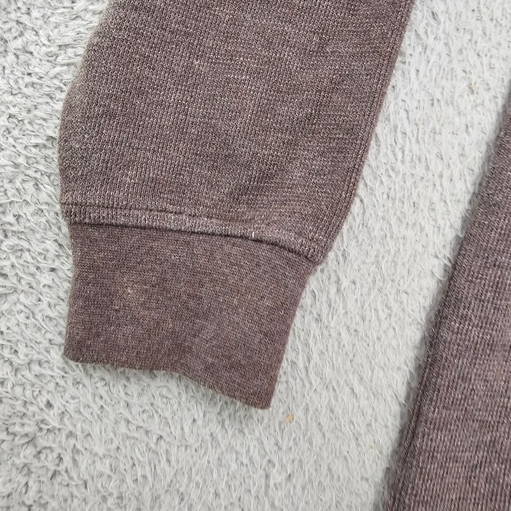 Vintage Viyella Mens Sweater Knit Pullover 1/4 Zip Mock Neck Brown Taupe Long Sleeve Regular Size M Weather Size US M / EU 48-50 / 2 - 5 Thumbnail