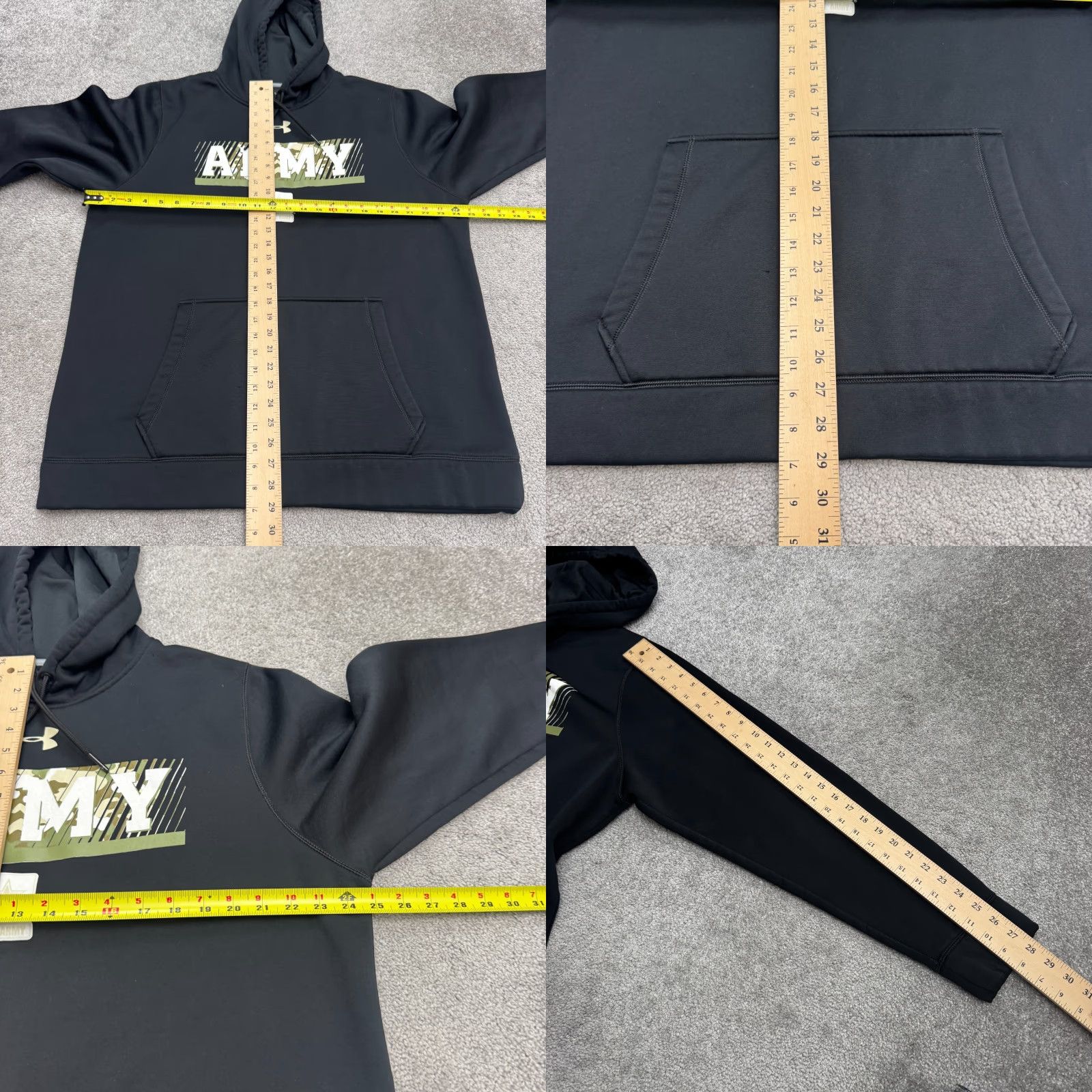 Under Armour Under Armour Storm Hooded Army Hoodie Pullover Sweatshirt Men XL Black Logo Size US XL / EU 56 / 4 - 9 Thumbnail