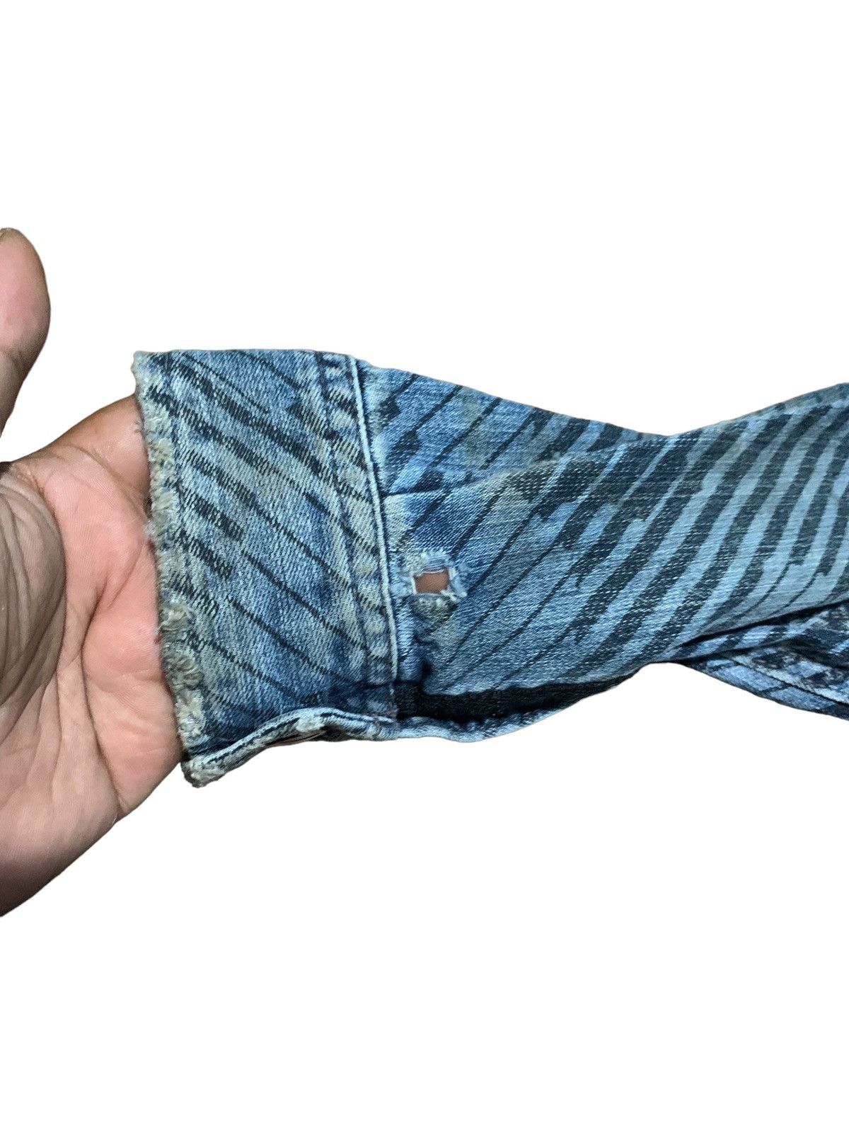 If Six Was Nine × Japanese Brand × Le Grande Bleu (L.G.B.) Vintage Tora by Toraichi striped biker denim jacket Size US M / EU 48-50 / 2 - 15 Thumbnail