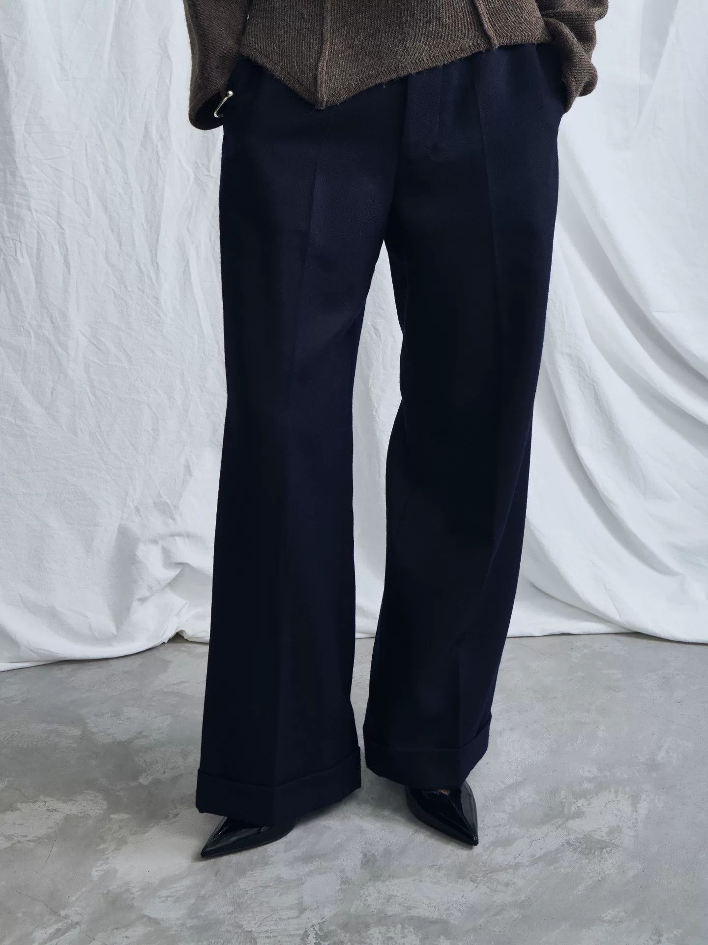 Junya Watanabe junya watanabe navy wool wide-leg pants Size US 26 / EU 42 - 1 Thumbnail