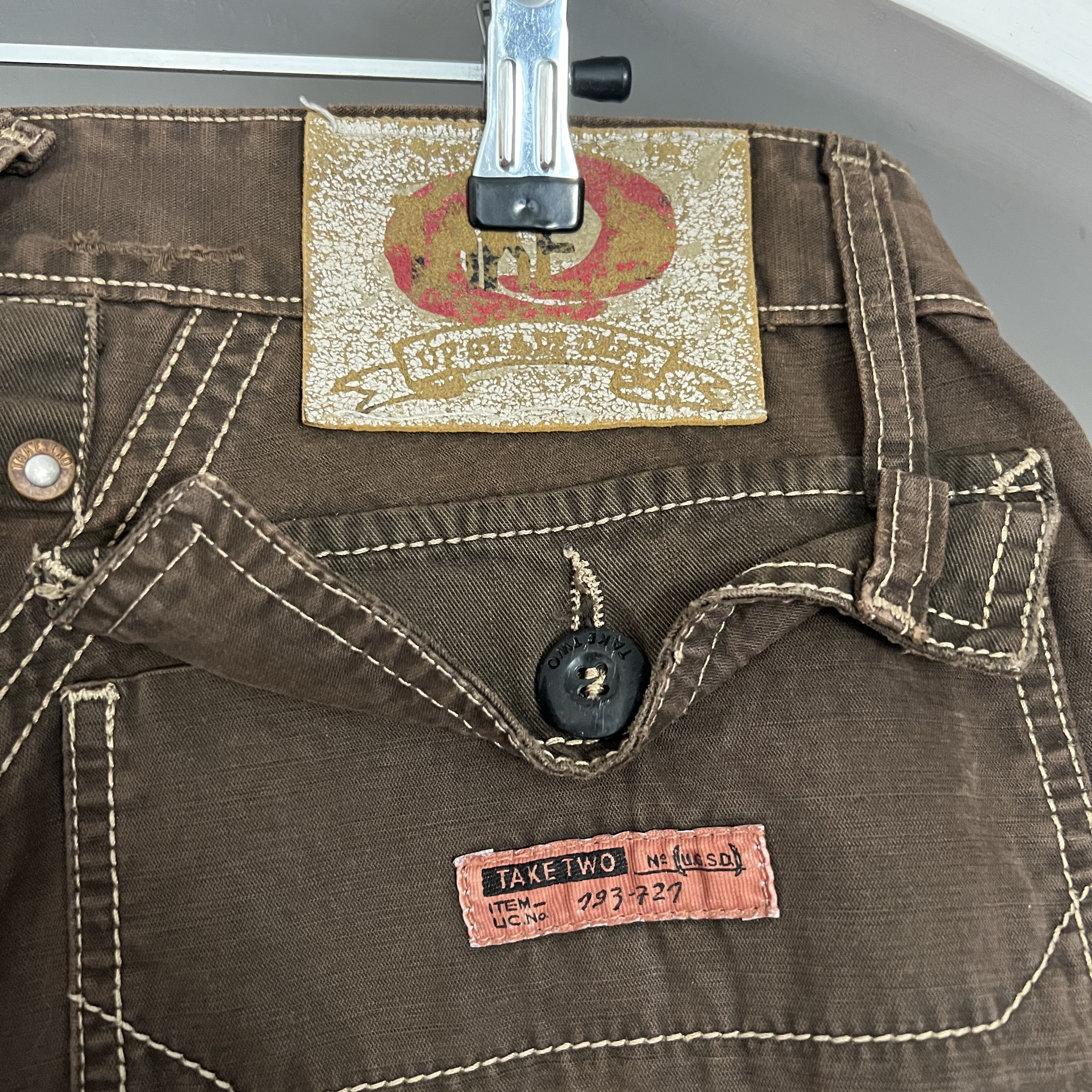 Japanese Brand Vintage TAKE TWO Wide Brown Pants Y2K Japanese Style Size US 34 / EU 50 - 10 Thumbnail