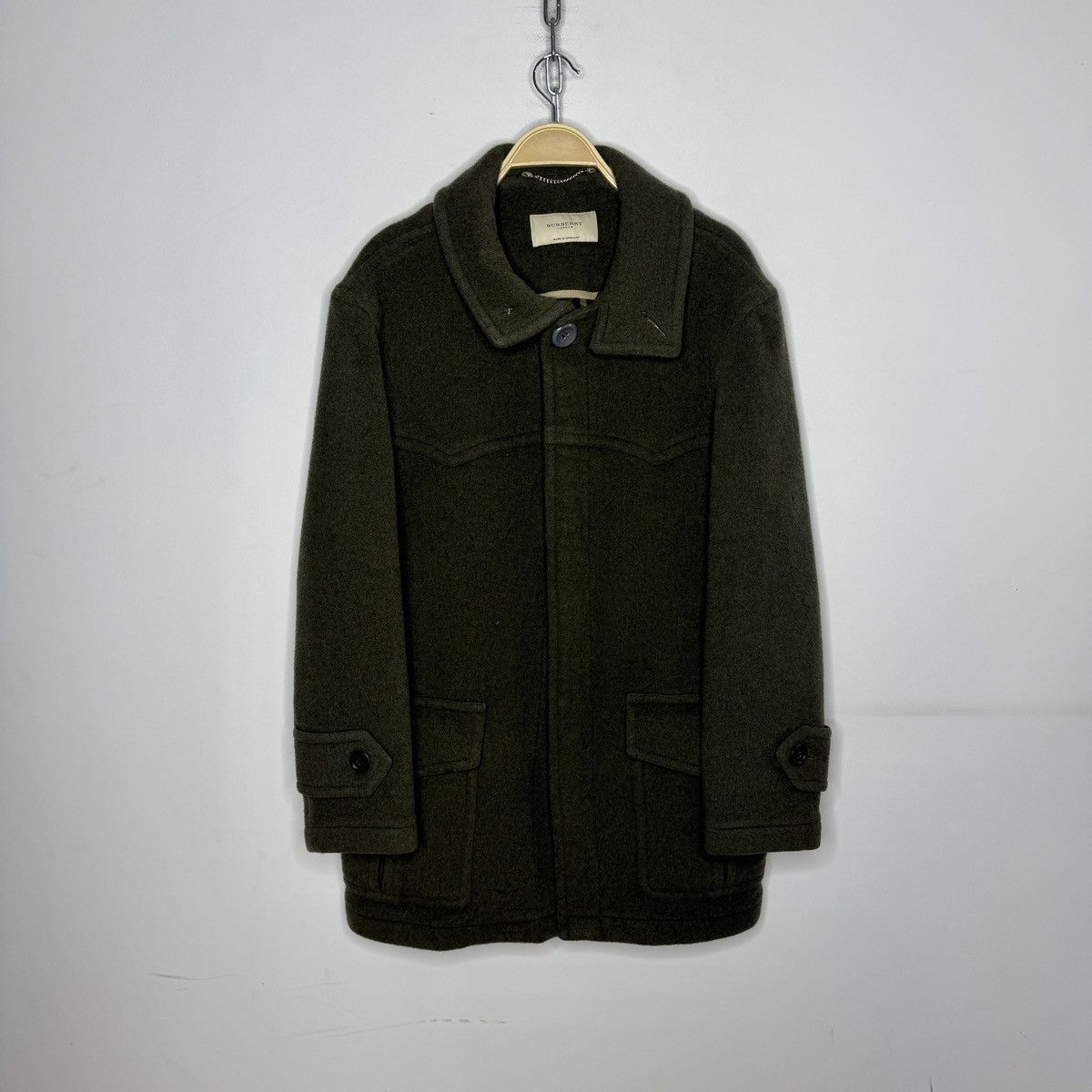 Burberry Burberry Wool Green Coat Size 50 Avant Garde Nova Check Size US M / EU 48-50 / 2 - 1 Thumbnail