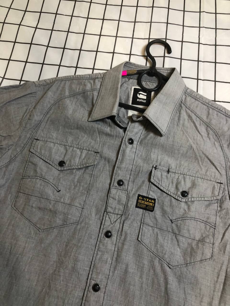 G-Star G Star Raw Men's Midnight Piping Check Shirt Short Sleeve Size US XL / EU 56 / 4 - 3 Thumbnail