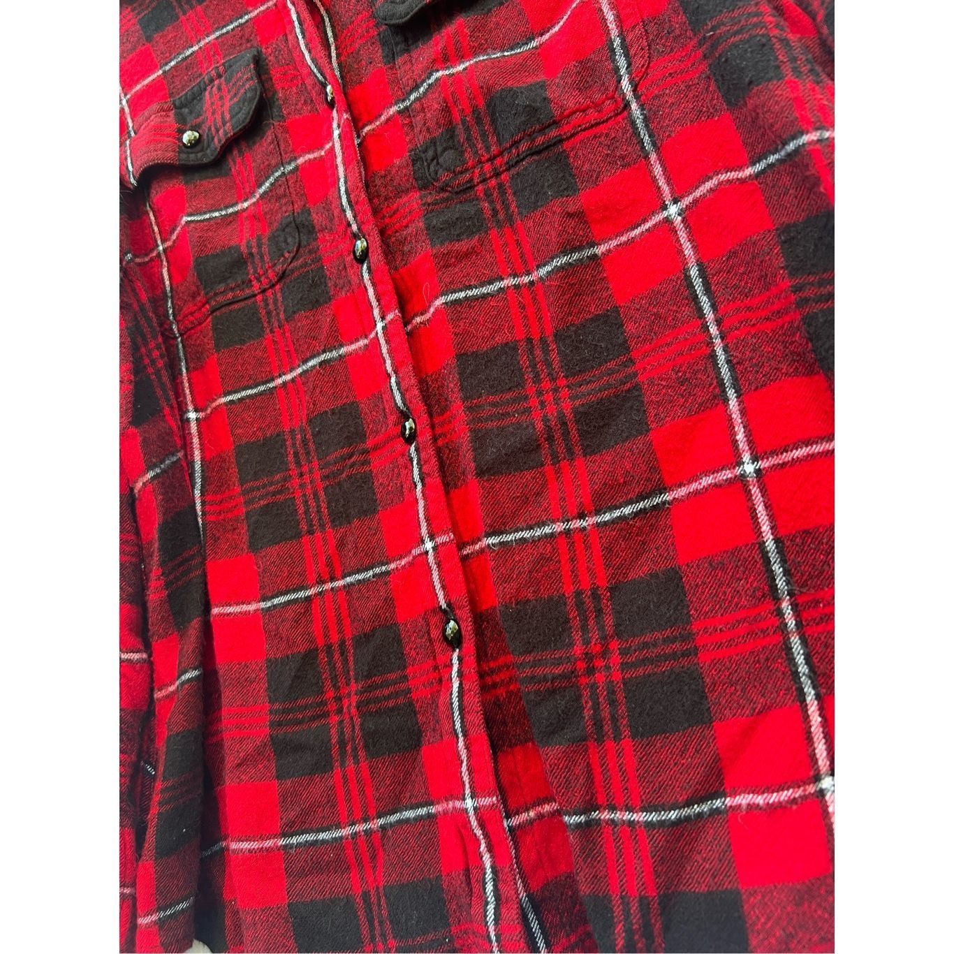 Chaps Chaps Red And Black Plaid Button Up Shirt Woman’s Large Size L / US 10 / IT 46 - 3 Thumbnail