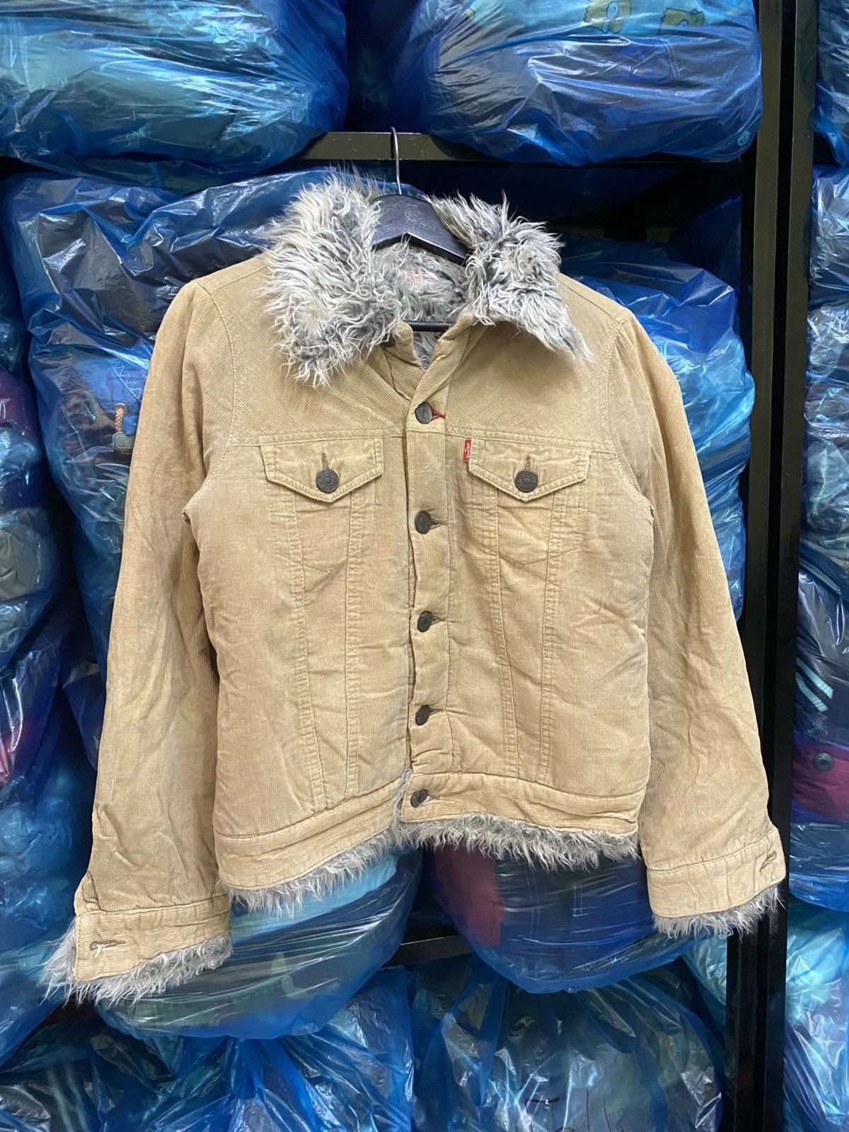 Levi's Vintage Redloop Faux Shearling Corduroy Sherpa Trucker Size M / US 6-8 / IT 42-44 - 3 Thumbnail