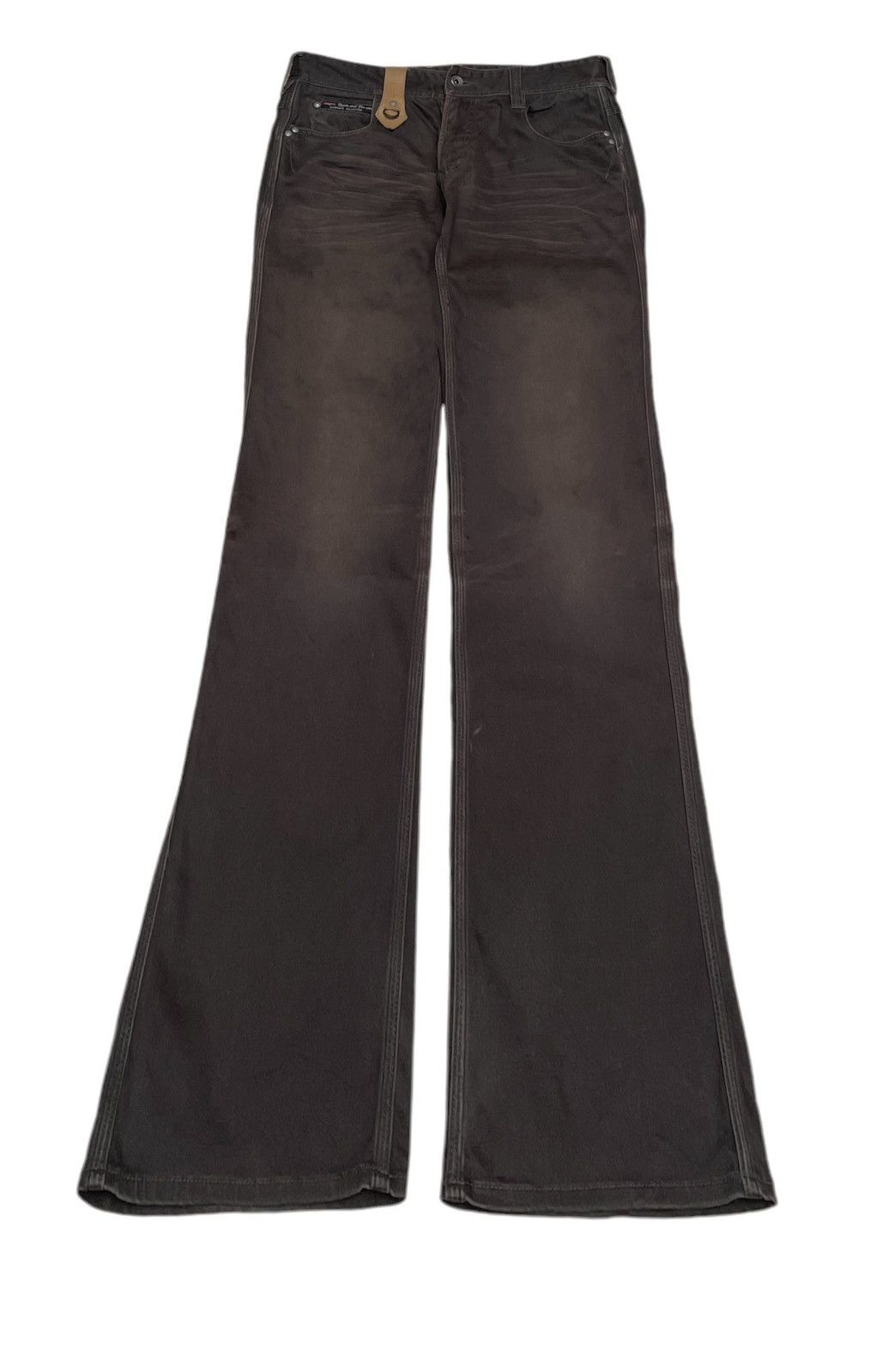 If Six Was Nine Rare Vintage Nicole Club Flared Leather Pocket Pants 1990s Size US 33 - 1 Thumbnail