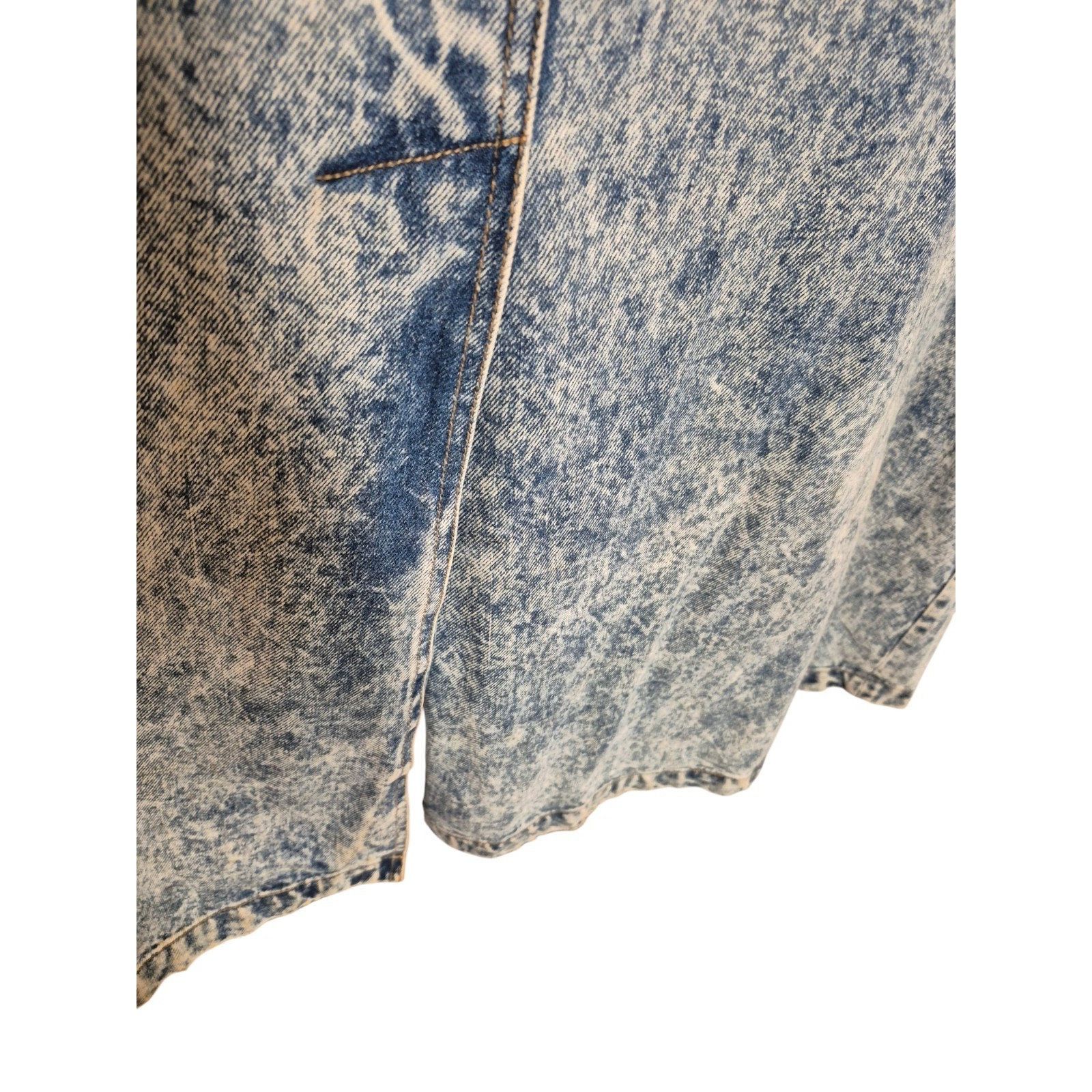 Vintage Vintage 80s 90s Womens Denim Trench Coat Long Acid Wash Deni Size M / US 6-8 / IT 42-44 - 6 Thumbnail