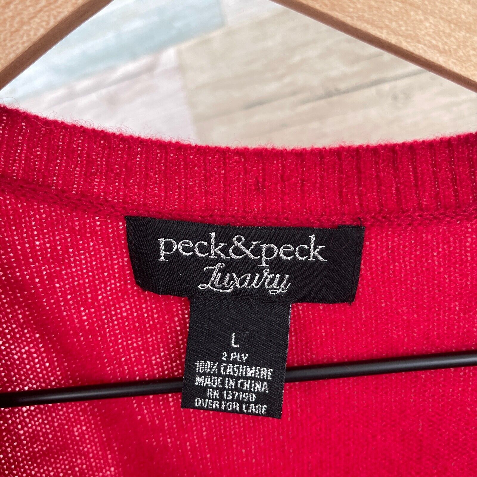 Other Peck & Peck Cashmere Cold Shoulder Sweater Red Womens Large Size L / US 10 / IT 46 - 5 Thumbnail