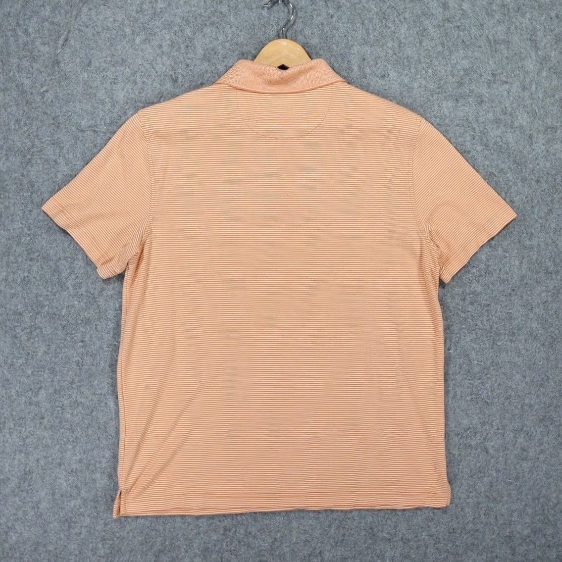 Van Heusen Van Heusen Polo Shirt Mens M Orange Striped Modal Blend Short Sleeve Size US M / EU 48-50 / 2 - 2 Thumbnail