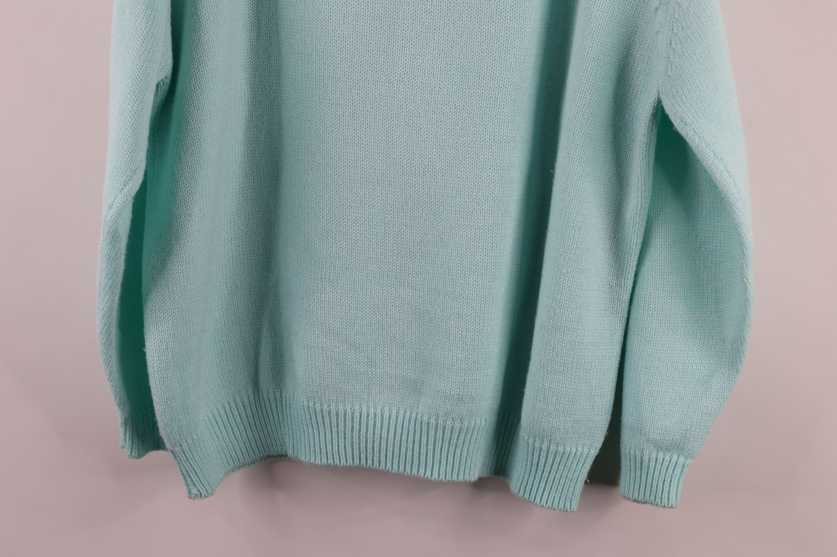 Vintage Vintage 90s Streetwear Flower Knit Mock Neck Sweater Blue Size XL / US 12-14 / IT 48-50 - 12 Thumbnail