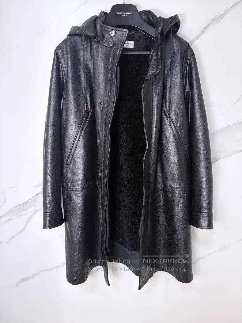 Saint Laurent Paris Saint Laurent Paris Cowhide Hooded Double-Layer Fleece Lea Size US M / EU 48-50 / 2 - 2 Thumbnail