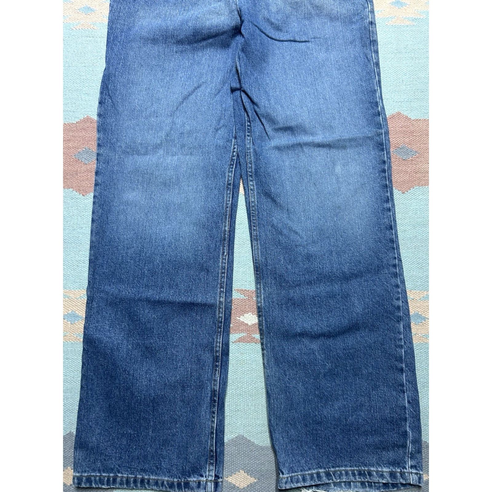 VINTAGE Anchor Blue Jeans Wide-Leg Baggy 32x32 Denim Hip Hop Men