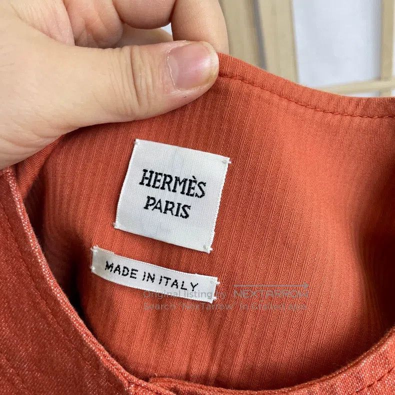 Hermes Hermes Orange denim jacket, denim Size XS / US 0-2 / IT 36-38 - 5 Thumbnail