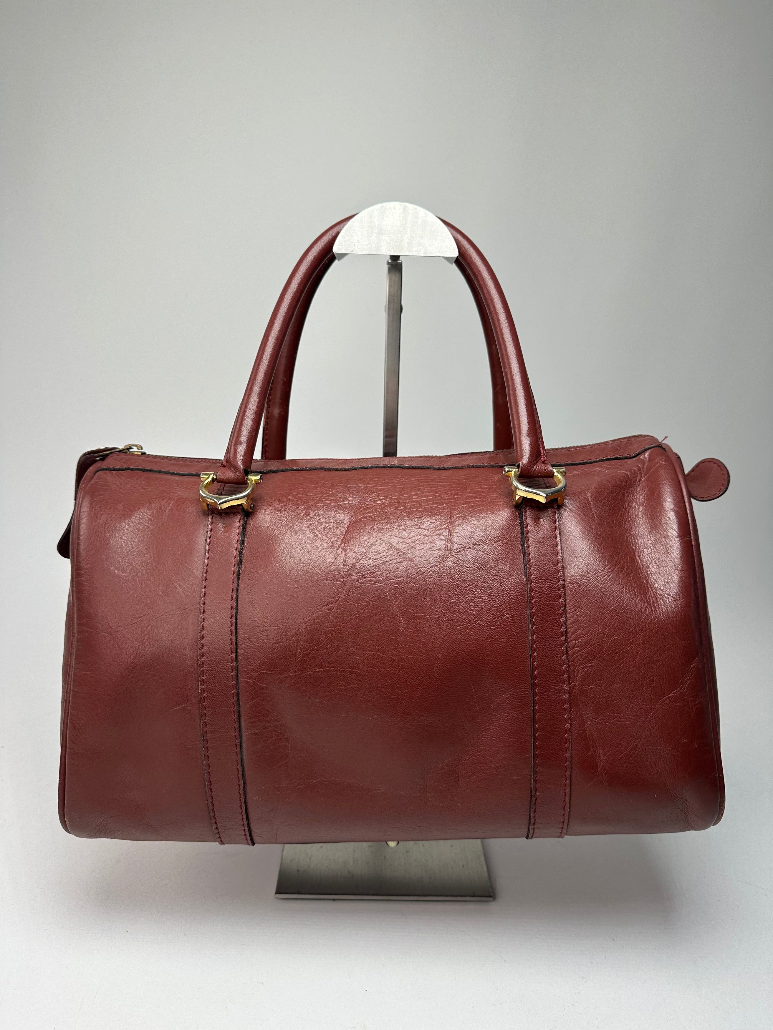 Other Vintage Cartier Burgundy Leather Boston Bag Size ONE SIZE - 1 Thumbnail
