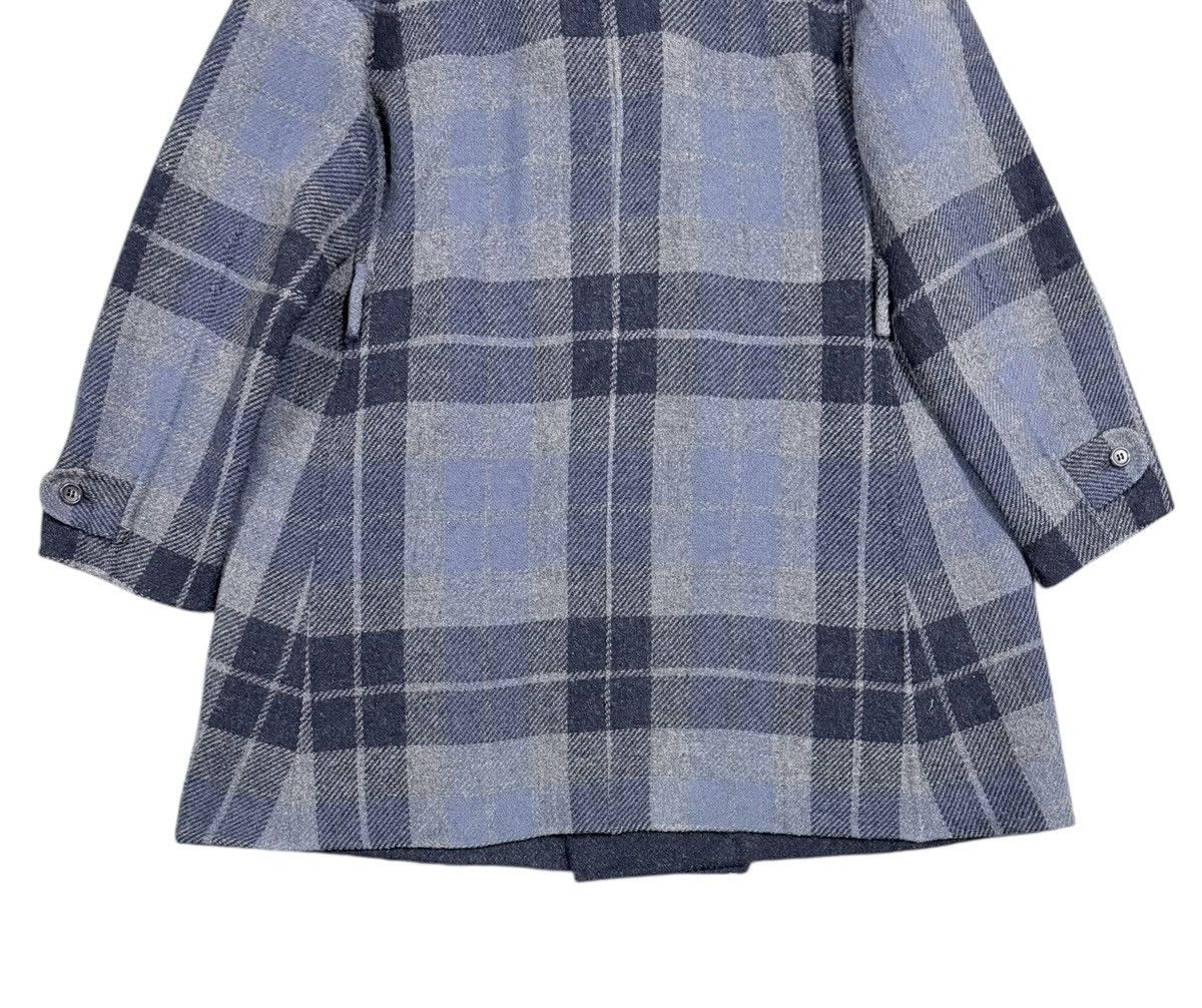 45rpm Vtg🔥45rpmStudio Mohair Indigo/Tartan Revesible Trench Jacket Size US L / EU 52-54 / 3 - 18 Thumbnail