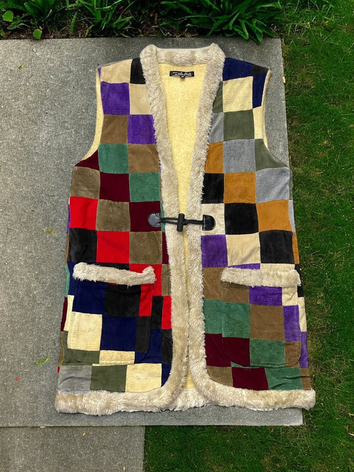 Designer × If Six Was Nine × Japanese Brand Vtg New Look Japan Corduroy Patchwork Hippie Sherpa Fur Vest Size US M / EU 48-50 / 2 - 1 Thumbnail