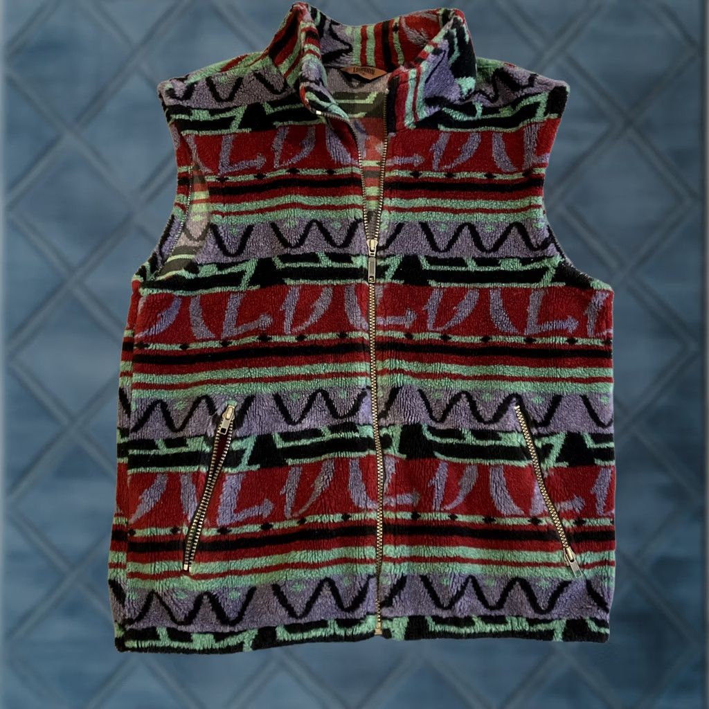 Vintage VINTAGE Tsunami Vest Women's Medium Aztec Print Fleece Western Wear - Size M / US 6-8 / IT 42-44 - 1 Thumbnail
