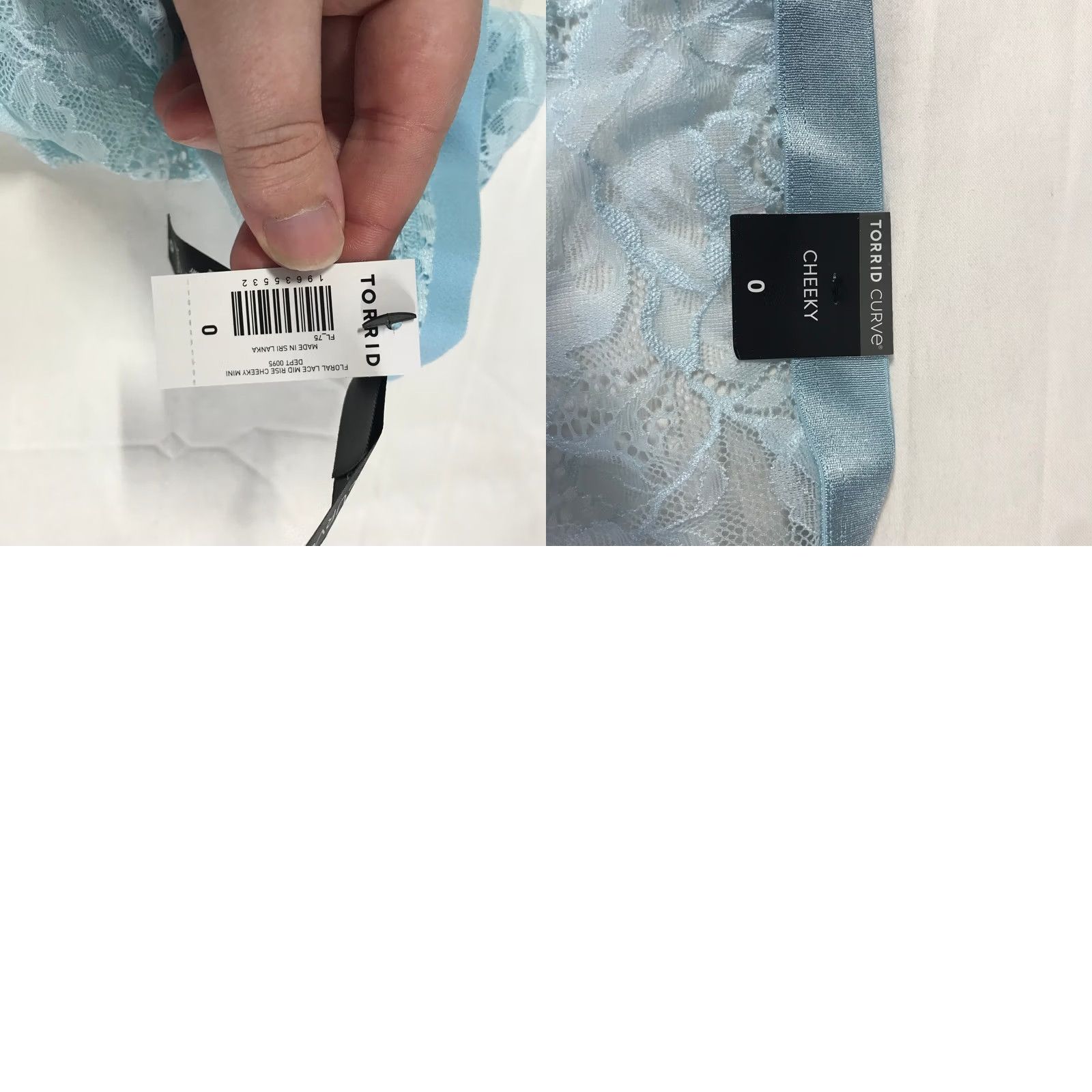 Torrid Torrid Curve Plus Size Cheeky Lace Panties Light Blue Floral Size 25" / US 0 / IT 36 - 9 Thumbnail