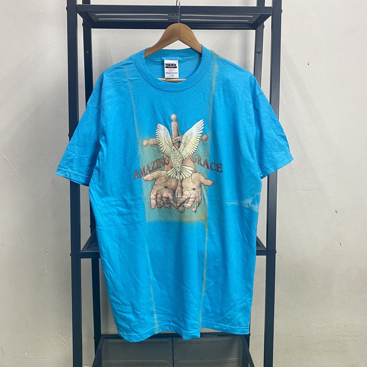 Band Tees × Vintage Vintage 90s Jesus Amazing Grace T Shirt Size US XL / EU 56 / 4 - 1 Thumbnail