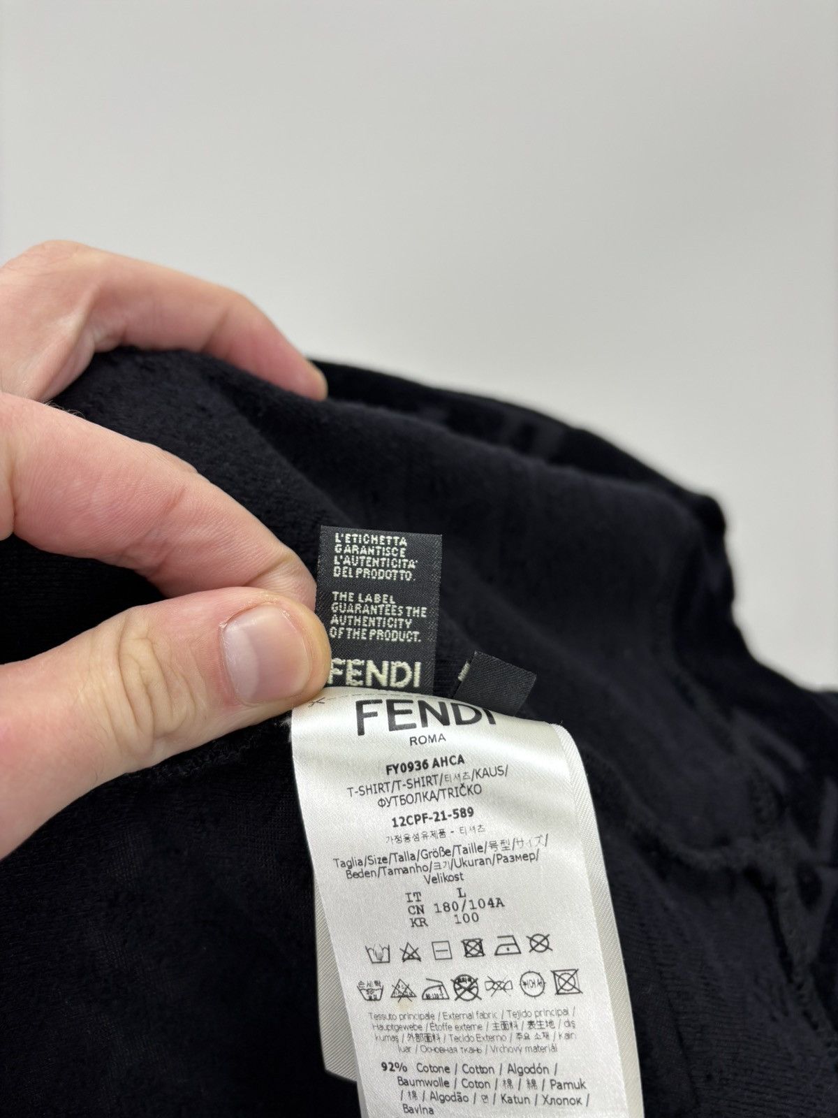 Fendi Mens corduroy t shirt monogram FENDI Size L Color Black Size US L / EU 52-54 / 3 - 20 Thumbnail