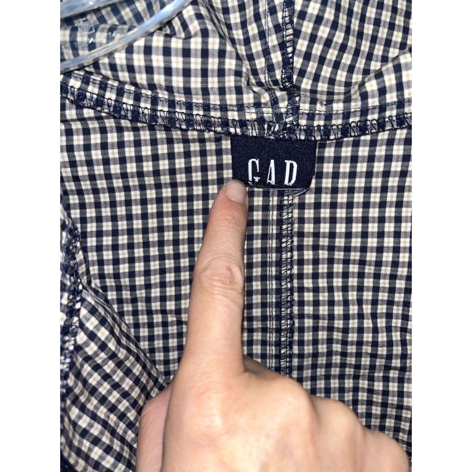 Gap GAP Womens Hooded Pullover Black/Dark Blue Plaid Windbreaker Size Small Size S / US 4 / IT 40 - 3 Thumbnail