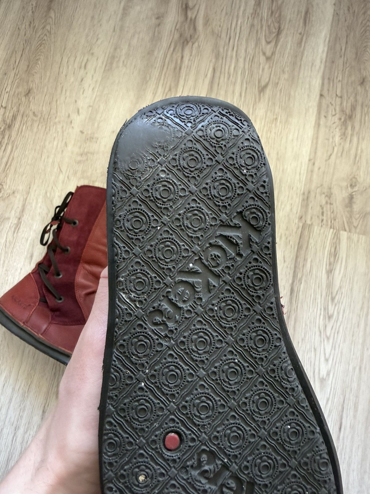 Kickers Kickers Red Leather Avant-Garde Back Lace Boots EU 38 Size US 7.5 / IT 37.5 - 11 Thumbnail