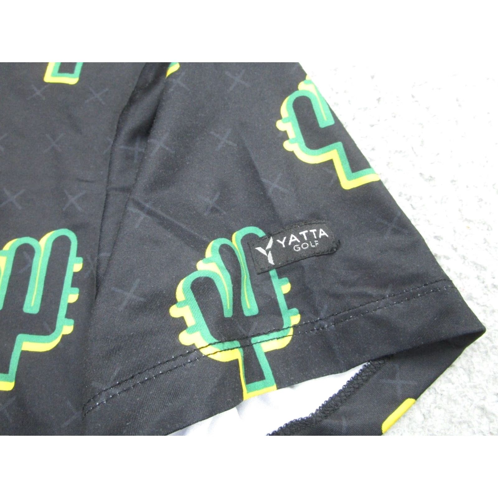 Vintage Yatta Golf Polo Shirt Men M Black Green Cactus All Over Performance Active Golf Size US M / EU 48-50 / 2 - 3 Thumbnail