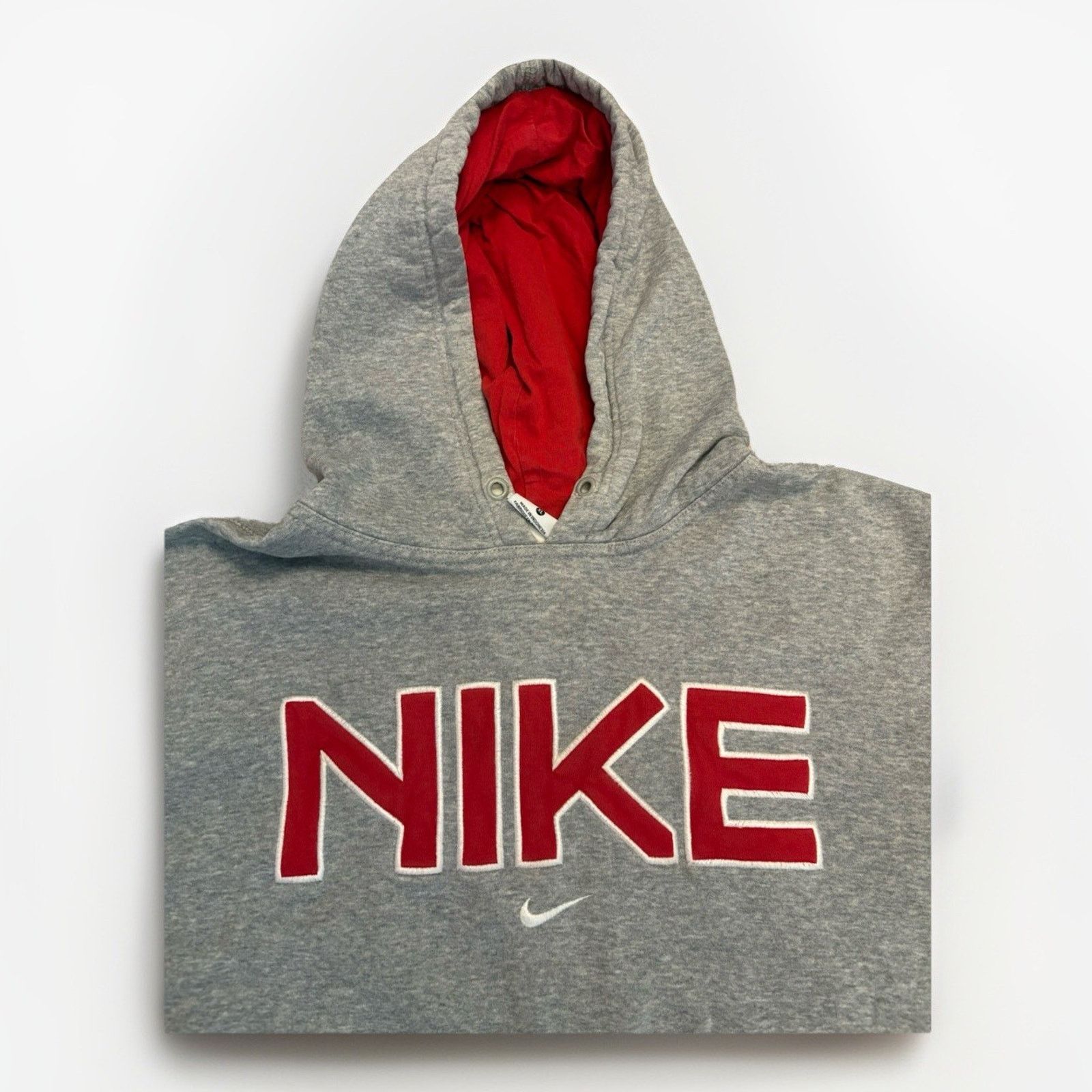 Nike DISTRESSED THRASHED Y2K NIKE Big Logo Hoodie Sz XL Cropped Size US XL / EU 56 / 4 - 2 Thumbnail