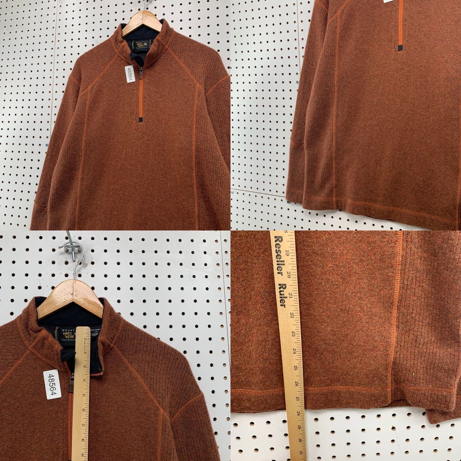 Mountain Hardwear Mountain Hardwear Pullover Mock Neck Quarter Zip Mens L Rust Orange Wool Blend Size US L / EU 52-54 / 3 - 8 Thumbnail