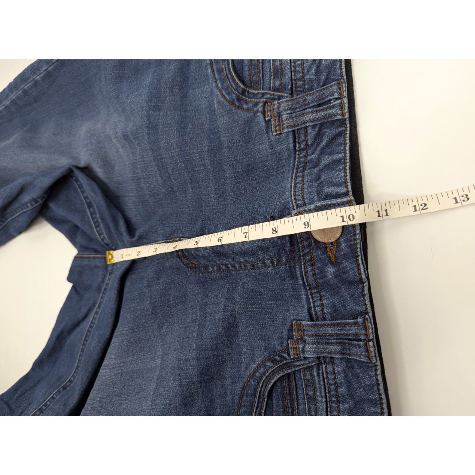 Vintage DEMOCRACY Jeans Women's Size 14 Blue Skinny Mid Rise 5-Pocket Denim Assembly: Button, Zipper, Stretch, Machine Washable Womens Size 36" / US 14 / IT 50 - 7 Thumbnail