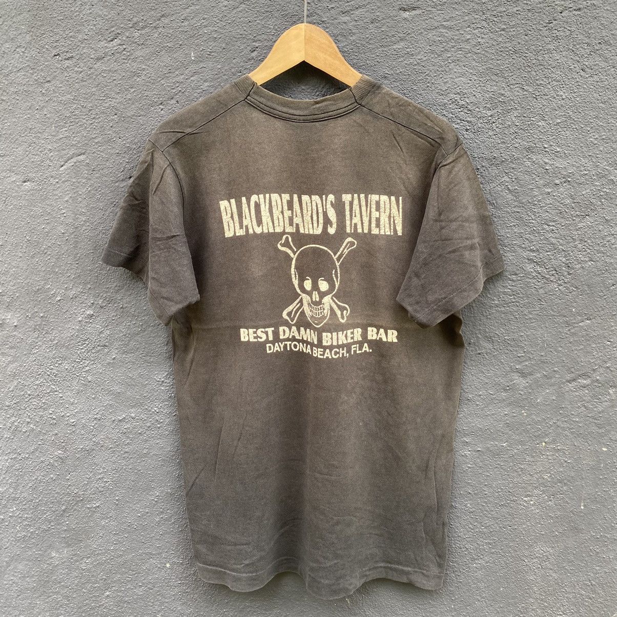 Harley Davidson Thrashed Faded Vintage 90s Blackbeard Tavern ERD GRUNGE TEE Size US M / EU 48-50 / 2 - 1 Thumbnail