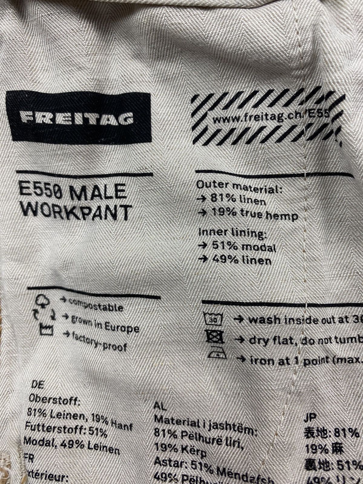 Freitag Freitag E550-33 Male Ochre Linen Work Pants Size US 30 / EU 46 - 11 Thumbnail