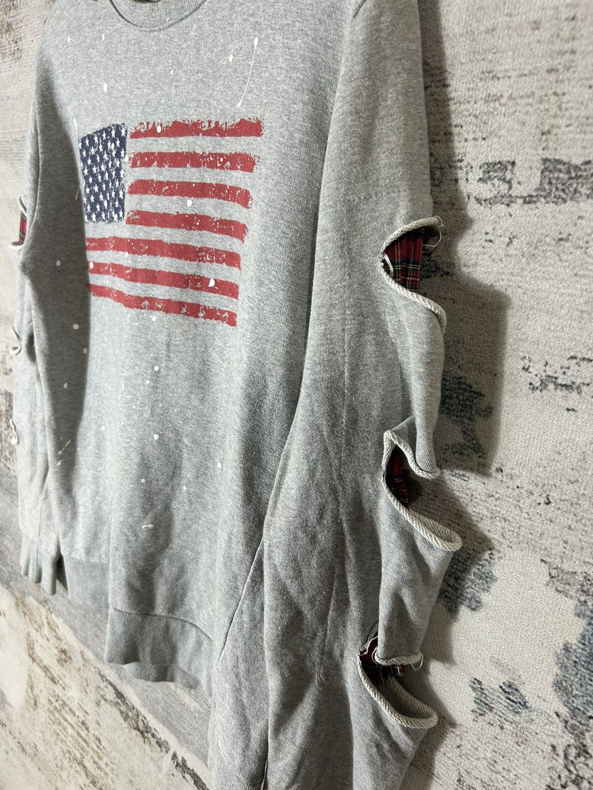 20471120 Kapital Style Distressed American Flag Sweatshirt Size US L / EU 52-54 / 3 - 3 Thumbnail