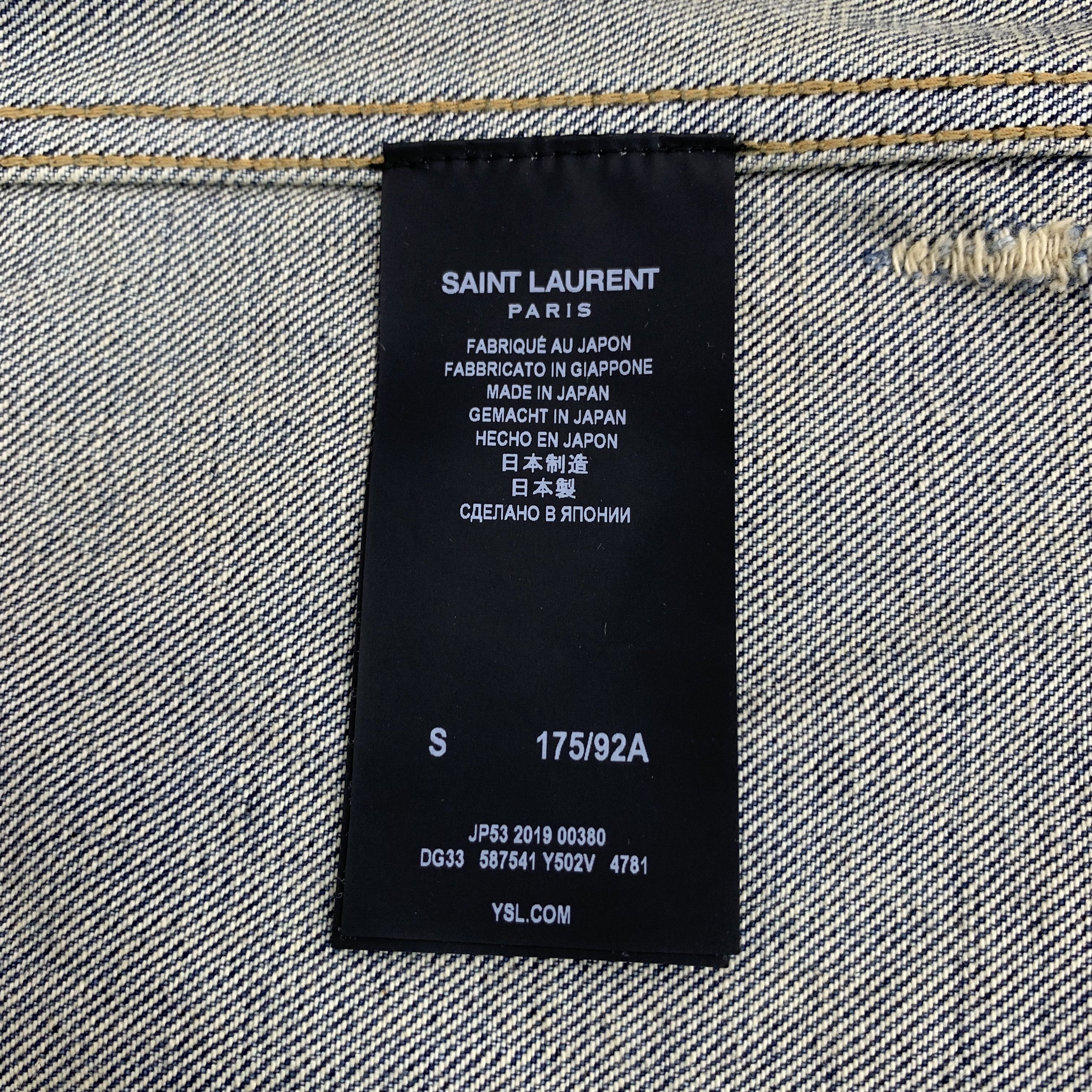 Saint Laurent Paris Saint Laurent Jacket Washed Denim Blue (Size S) Size S / US 4 / IT 40 - 7 Thumbnail