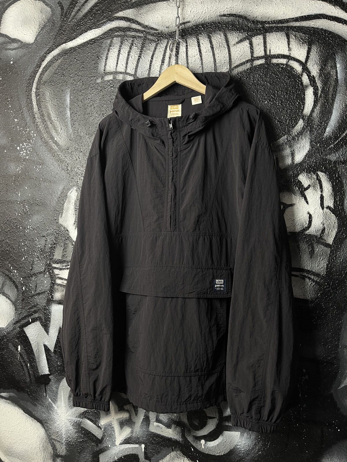 Levi’s Gold Tab Black Hooded Light Anorak Jacket Men’s Size XL