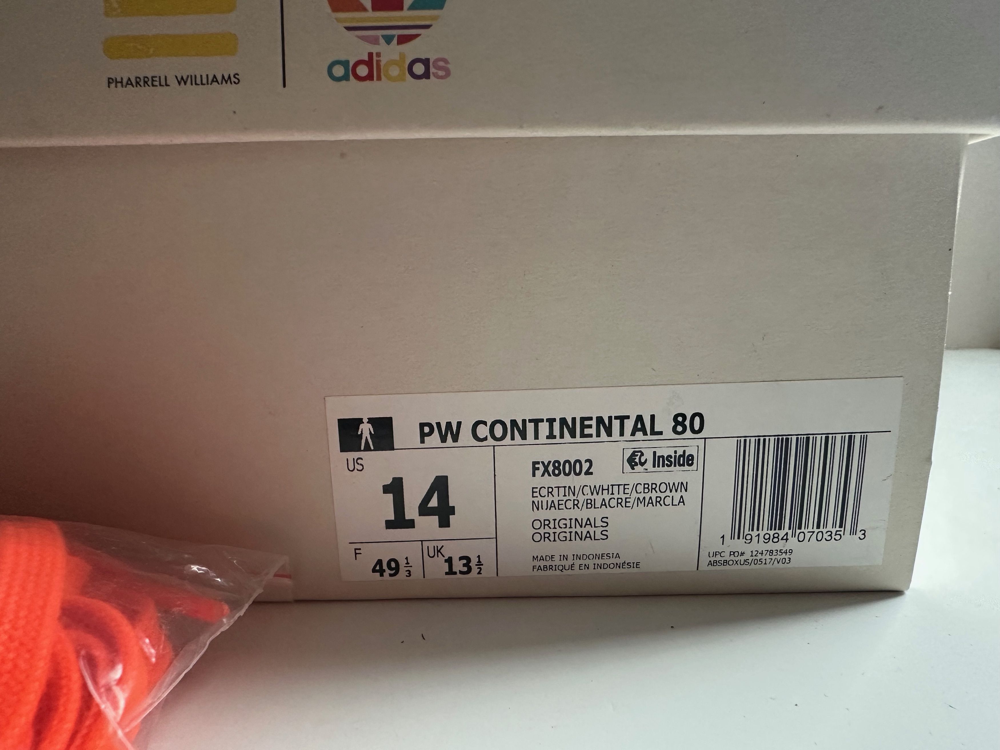 Adidas × Pharrell Adidas Continental 80 Human Race (FX8002) - Ecru - Sz 14 Size US 14 / EU 47 - 11 Thumbnail