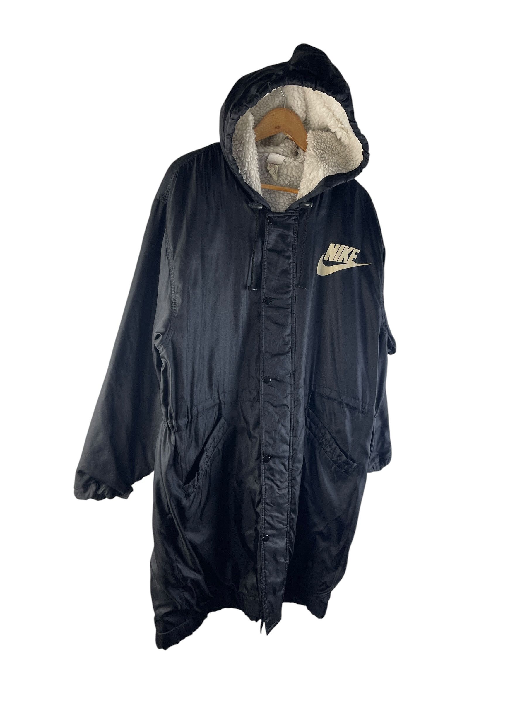Nike Nike Sherpa Lined Bench Coat Swoosh Back Hoodie Jacket Size US M / EU 48-50 / 2 - 6 Thumbnail