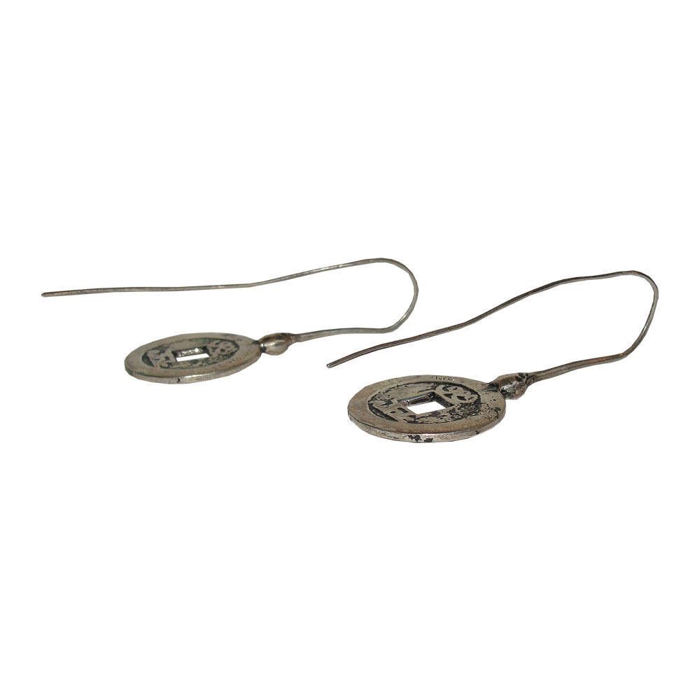Handmade Chinese Inspired Sterling Silver Coin Earrings Alberto Juan Size ONE SIZE - 3 Thumbnail